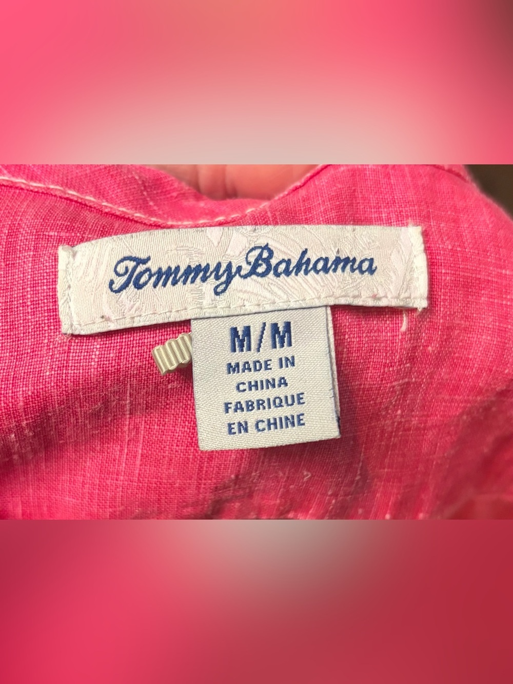 Tommy Bahama Pink 100% Linen Sleeveless V-Neck Shift Dress M Lined - Picture 9 of 11